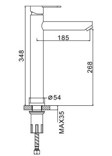 Высокий смеситель для раковины Splenka S223.15.05 сатин